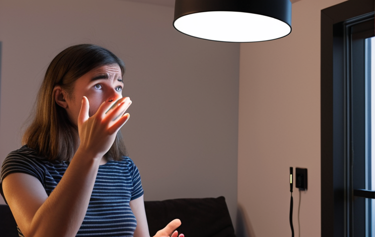 **Prompt 1 (Initial Learning & Frustration):** A person in a modern, smart home setting, looking slightly perplexed or comically frustrated, awkwardly attempting to control devices with hand gestures. Subtle, glowing digital interfaces highlight a misinterpretation of their movements (e.g., a light fixture flickering unexpectedly). The scene captures the initial challenge and the feeling of "waving at air" while learning a new intuitive interface. Focus on human emotion and the early adoption phase.