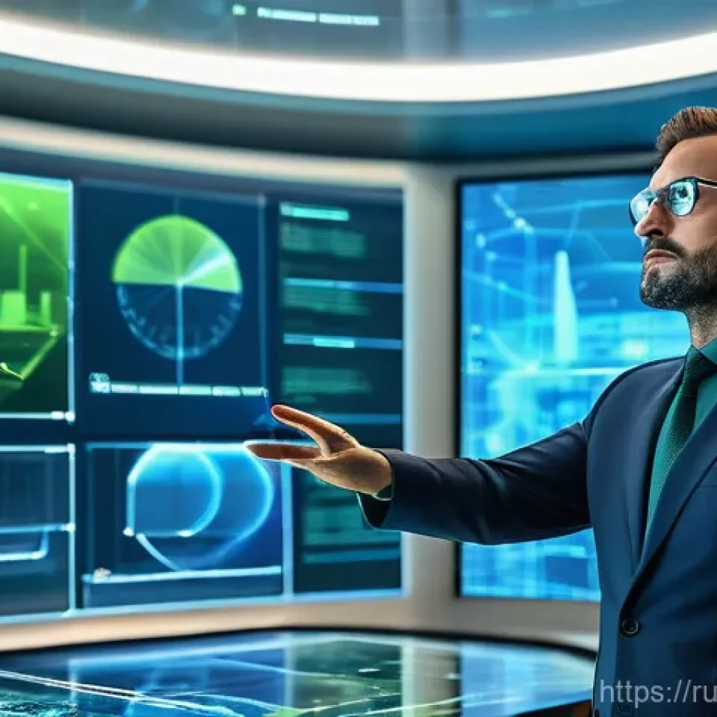 제스처 기반 인터페이스의 큰 그림 이해하기 - **Prompt: Futuristic Architectural Design with Gesture Control**
A focused, male architect in hi...